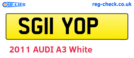 SG11YOP are the vehicle registration plates.