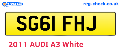 SG61FHJ are the vehicle registration plates.