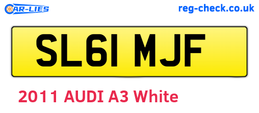 SL61MJF are the vehicle registration plates.