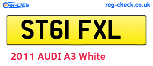 ST61FXL are the vehicle registration plates.