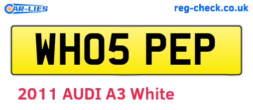 WH05PEP are the vehicle registration plates.