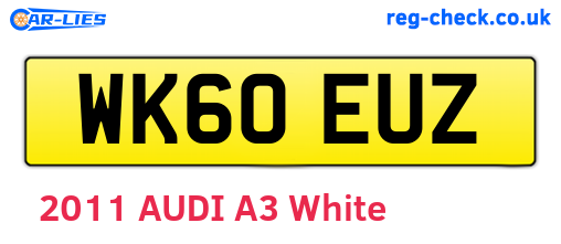 WK60EUZ are the vehicle registration plates.