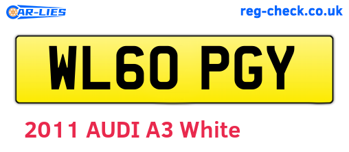 WL60PGY are the vehicle registration plates.