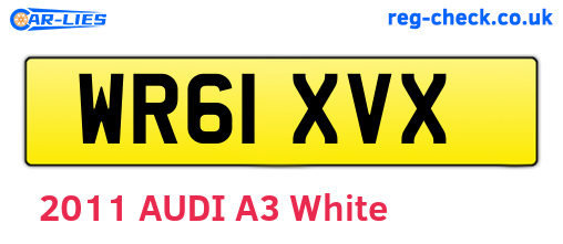 WR61XVX are the vehicle registration plates.