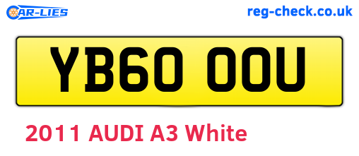 YB60OOU are the vehicle registration plates.