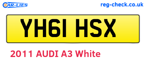 YH61HSX are the vehicle registration plates.