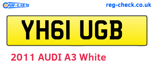 YH61UGB are the vehicle registration plates.