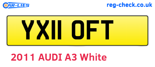 YX11OFT are the vehicle registration plates.