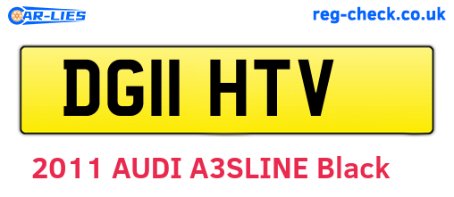 DG11HTV are the vehicle registration plates.