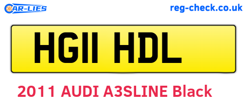 HG11HDL are the vehicle registration plates.
