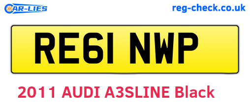 RE61NWP are the vehicle registration plates.