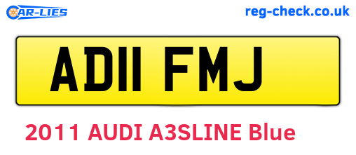 AD11FMJ are the vehicle registration plates.
