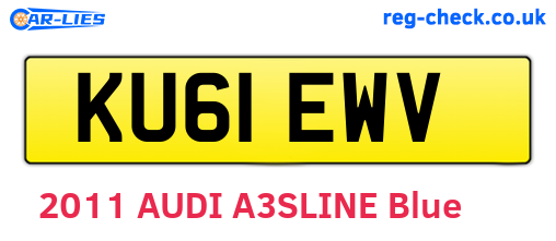 KU61EWV are the vehicle registration plates.