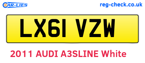 LX61VZW are the vehicle registration plates.