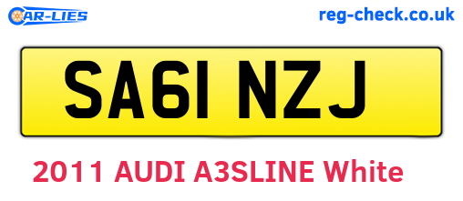 SA61NZJ are the vehicle registration plates.