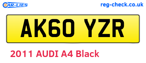 AK60YZR are the vehicle registration plates.