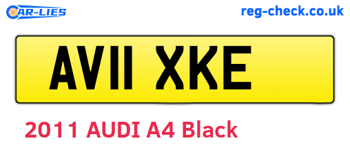 AV11XKE are the vehicle registration plates.