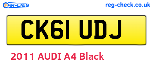 CK61UDJ are the vehicle registration plates.