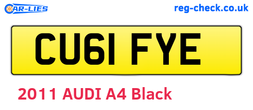 CU61FYE are the vehicle registration plates.