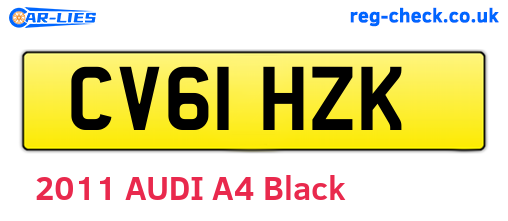 CV61HZK are the vehicle registration plates.