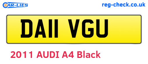 DA11VGU are the vehicle registration plates.