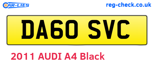 DA60SVC are the vehicle registration plates.