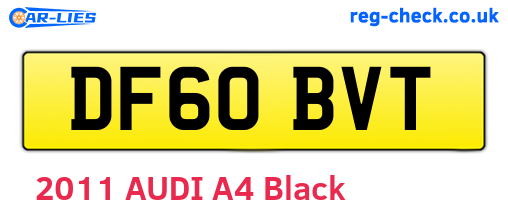 DF60BVT are the vehicle registration plates.