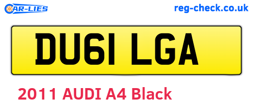DU61LGA are the vehicle registration plates.