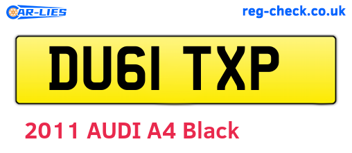 DU61TXP are the vehicle registration plates.