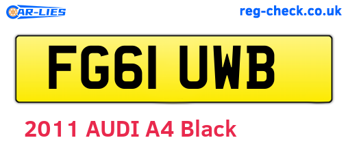 FG61UWB are the vehicle registration plates.