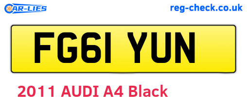 FG61YUN are the vehicle registration plates.