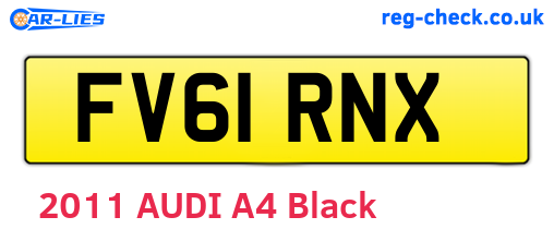 FV61RNX are the vehicle registration plates.