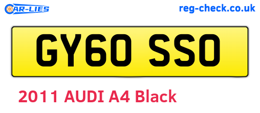 GY60SSO are the vehicle registration plates.
