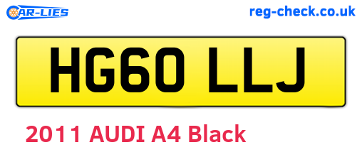 HG60LLJ are the vehicle registration plates.