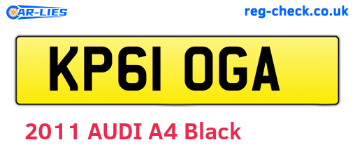 KP61OGA are the vehicle registration plates.