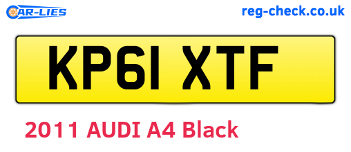 KP61XTF are the vehicle registration plates.