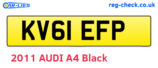KV61EFP are the vehicle registration plates.
