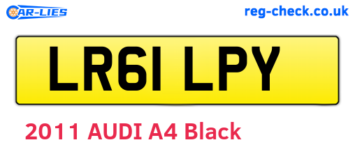 LR61LPY are the vehicle registration plates.