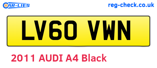 LV60VWN are the vehicle registration plates.