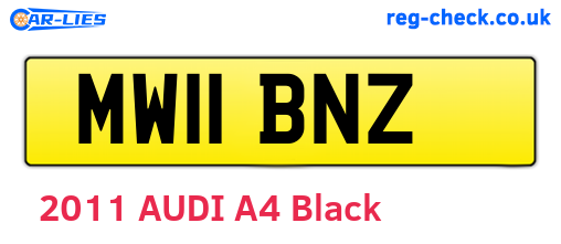 MW11BNZ are the vehicle registration plates.