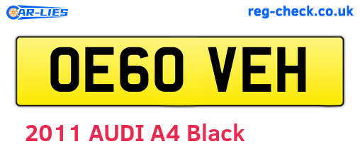 OE60VEH are the vehicle registration plates.