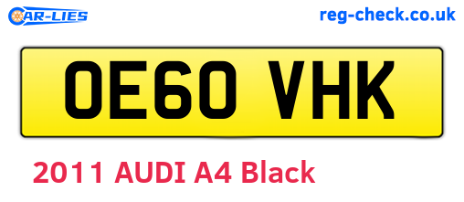 OE60VHK are the vehicle registration plates.