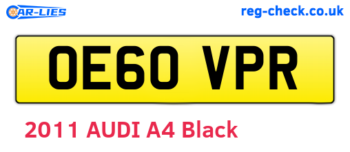 OE60VPR are the vehicle registration plates.