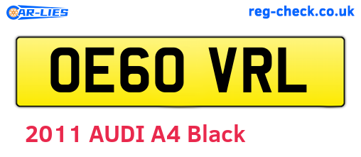 OE60VRL are the vehicle registration plates.