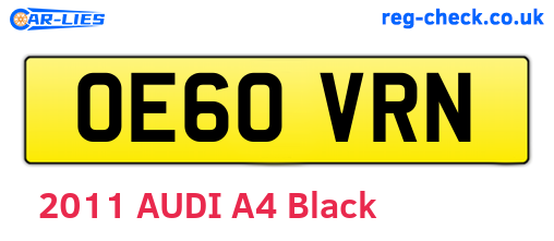 OE60VRN are the vehicle registration plates.
