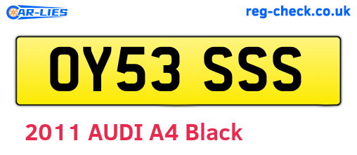 OY53SSS are the vehicle registration plates.