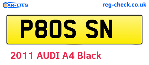 P80SSN are the vehicle registration plates.