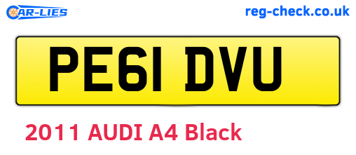 PE61DVU are the vehicle registration plates.