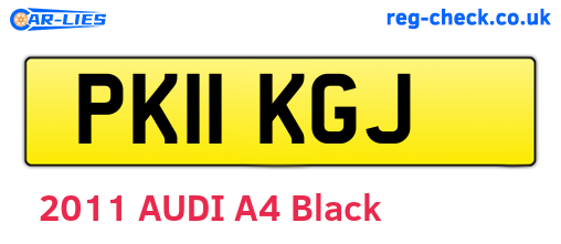 PK11KGJ are the vehicle registration plates.