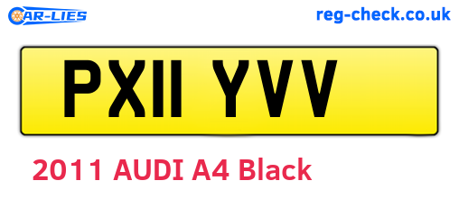 PX11YVV are the vehicle registration plates.